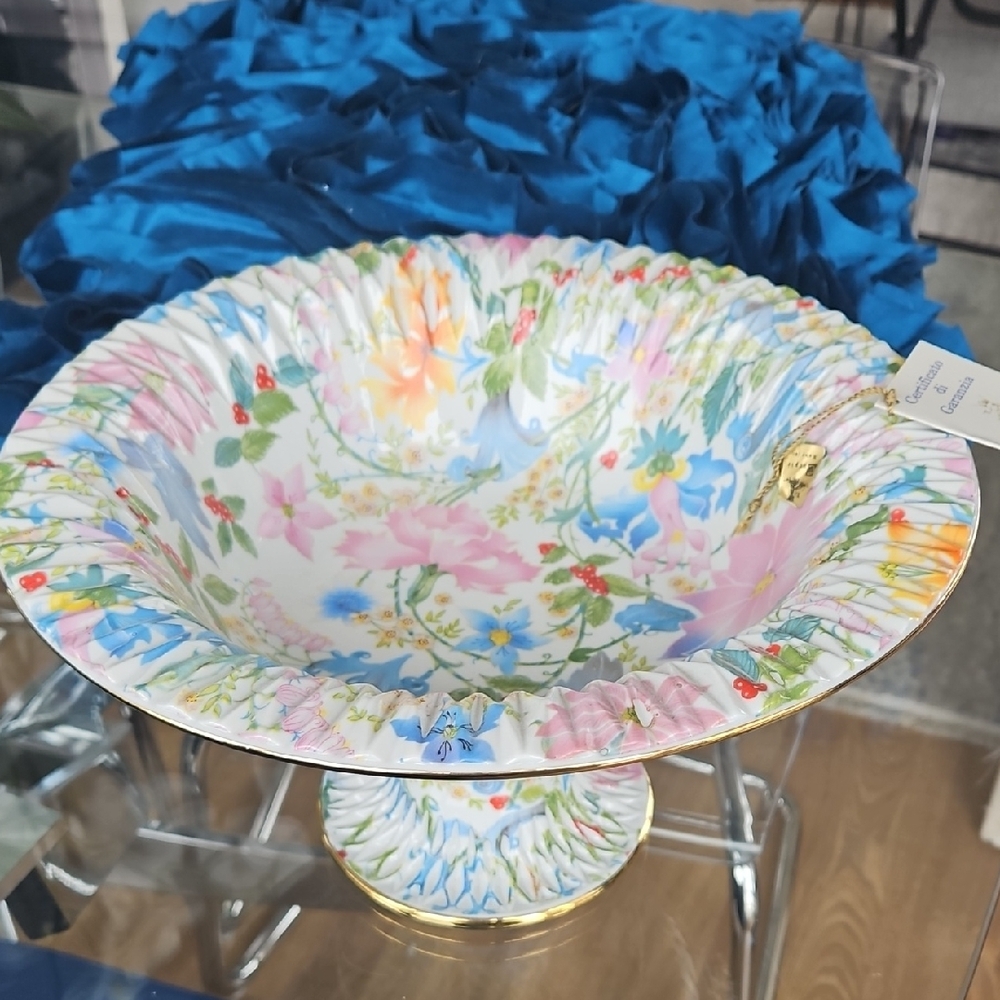 Rare Vintage Porcelain Decorative Collectible Art Bowl Imported From Italy